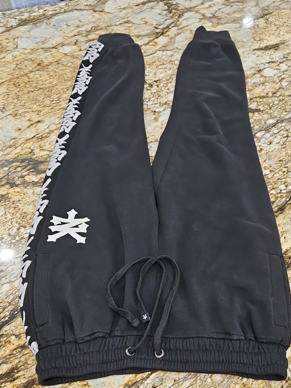 Zoo York Black Sweatpants with White Side Graphic